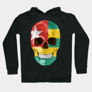 Togo Flag Skull - Gift for Togolese With Roots From Togo Hoodie